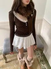 白色刺繍レース付きリボンデザインのポンポンスカートパンツ【秋用・着回し可能】