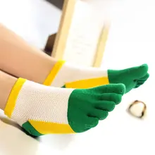 子供用 夏の薄手コットンメッシュ五本指ソックス【通気性抜群・薄手・船型】