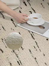 現代的なシンプルデザインのリビング用ラグ【軽量・洗える・高級感】