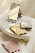 古迪 持ち運び可能な折りたたみ式ミラー【デスクスタンド・ポケットサイズ・化粧用】