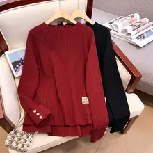 シンプルなデザインのハイネックニットセーター【秋冬用・女性用・極上の柔らかさ】（セットアップ対応）