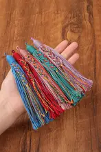 手作りの流れるフリンジ飾り付きブレスレット【コットン糸・宋錦・DIY素材】