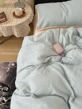 寝具 コットン4点セット 単色のパッチワークウォッシュコットン