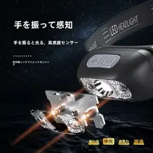 強力アウトドアセンサー搭載 LEDヘッドライト【充電式・夜釣り・登山・キャンプ用】