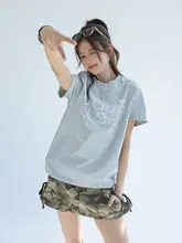 リボン付きのデザインTシャツ【夏用・防寒・快適な着心地・ゆったりシルエット】