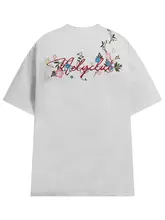 刺繍花柄デザインの男女兼用Tシャツ【夏用・短袖・ヴィンテージスタイル】