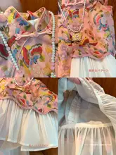 国風デザインの子供用ワンピース【夏用・フレンチカット・可愛らしい背面】