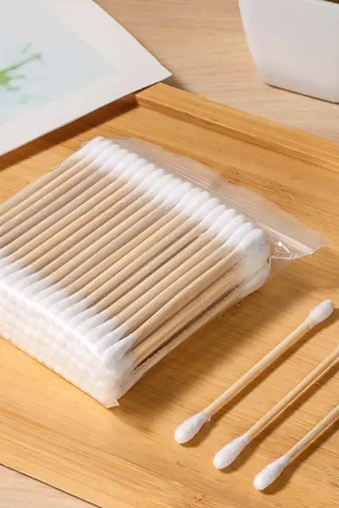 使い捨てコットン耳かき【100本入り・両端使用・化粧用・家庭用】
