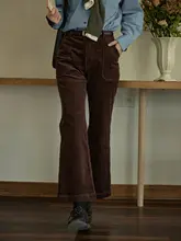 レトロコーデュロイフレアパンツ【スリムデザイン】