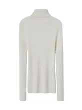 高級ウールタートルネックニットトップス【女性用・秋冬用・長袖・スリムフィット】