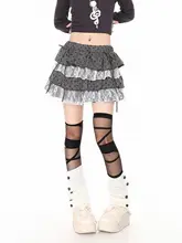 ポルカドットレースハイウエストフレアスカート【Aライン・二重レイヤー・軽やかな着心地】