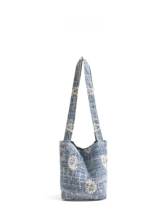 レトロ風刺繍トートバッグ【女性用・ショルダーバッグ・高級感】