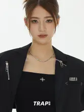 シンプルデザインのスプリングネックレス【男女兼用・プル式ロック・カジュアルアクセサリー】