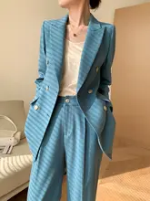 高級感のあるカジュアルな女性用ジャケットとパンツの二点セット【秋冬用・スタイル】（セットアップ対応）