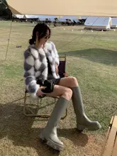 丸頭デザインの膝上ショートブーツ【本革・耳当て付き・スタイリッシュ】