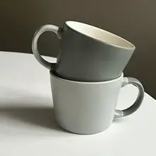 北欧風シンプルデザインの陶器マグカップ【カフェスタイル・カップル用・朝食・ミルク対応】