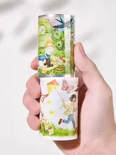 オリジナル手帳用のテープと紙製ステッカー【インス風・塩系コラージュ・人物や風景デザイン】