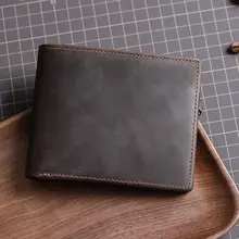 手作りの短財布【牛革・シンプル・横型・レトロデザイン】