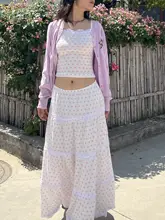 アメリカンビンテージ風 フレアスカート【リゾートスタイル・ウエストゴム・星柄・ドット・ゆったりシルエット】（セットアップ対応）