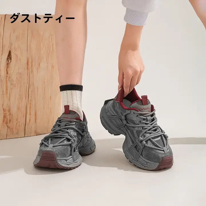 ダッドスニーカー レディース メッシュ 厚底 通気性 歩きやすい カジュアル 秋