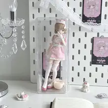 BJD ドールケース 透明 防塵 仕切り付き フィギュア収納 グッズ収納 推し活 コンパクト 観賞用