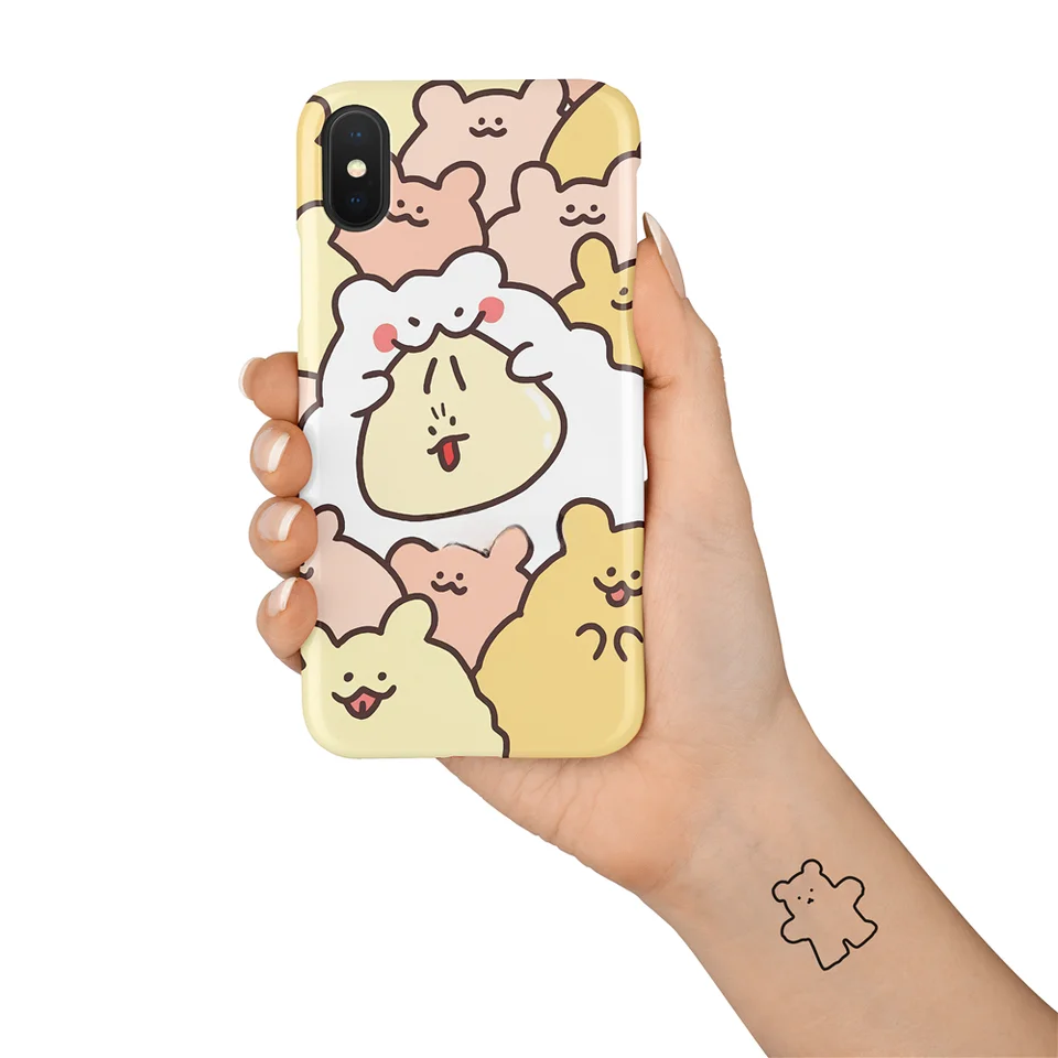 スマホケース iPhone Xs/11/12/13 Pro/14/15/16 用 シリコンソフトケース シンプルなカートゥーンイラスト