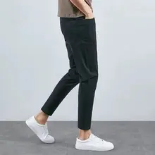秋用 メンズ 純綿ストレッチ 九分丈スリムパンツ【シンプルデザイン・ tapered fit・カジュアル】