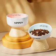 陶器製 猫用ペットボウル【水用・ご飯用・倒れにくい設計】