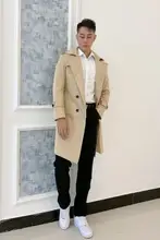 トレンチコート メンズ テーラードカラー ミディアム丈 スリムシルエット ビジネス カジュアル ブリティッシュ 春 秋
