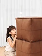 収納ボックス付きオットマン【クッション・二合一デザイン】（セットアップ対応）