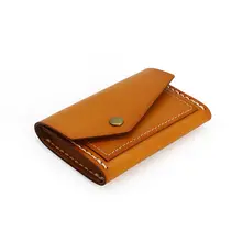 手作りの本革レトロ名刺入れ【植鞣牛皮・女性用・財布としても使用可】