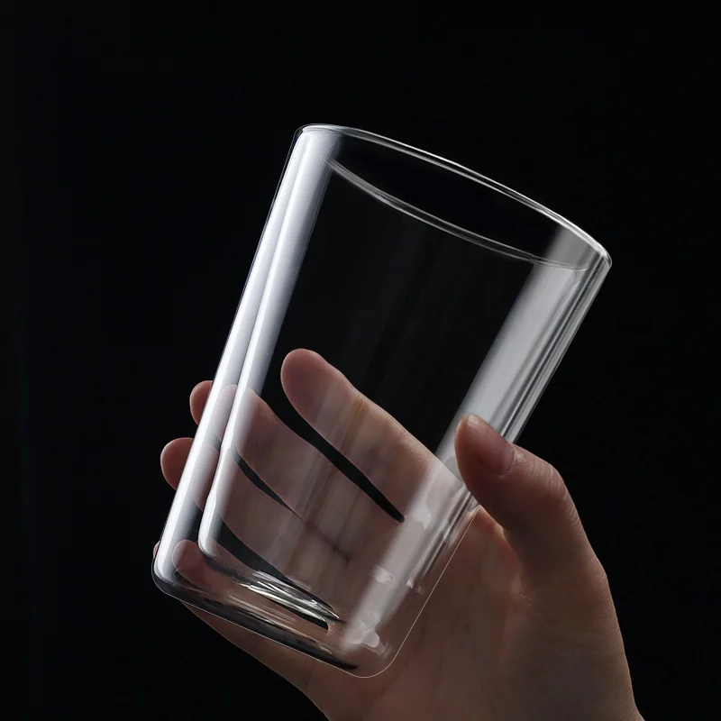 ダブルウォールガラスカップ 耐熱 ヒートリップ防止 コーヒー 冷飲用
