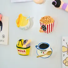 可愛いカートゥーンフードデザインのマグネット冷蔵庫貼り付け装飾