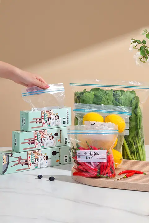 食品用密封袋【厚手・冷蔵庫収納・自封タイプ】