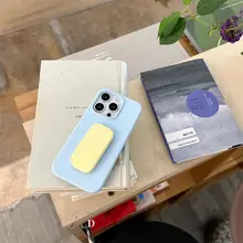 シンプル無地 液体シリコン推し引きスタンド 携帯電話ケース【耐衝撃・対応機種多数】