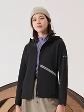 ソフトシェルジャケット 女性 屋外 秋冬 風防 水防 保温 耐摩耗 ストレッチ フード付き ジャケット カジュアル フリース