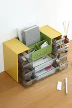 透明引き出し式収納ボックス【デスク整理・文房具・化粧品用】