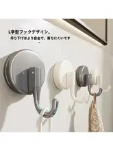 穴あけ不要 吸盤フック【強力吸着・バスルームやキッチン用・タオル掛け】