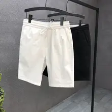 高級トレンド メンズ夏用ショートパンツ【白色・フィット・ゴムウエスト】