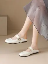 パールデザインのフラット女性用サンダル【夏用・オープントゥ・極上の柔らかさ】