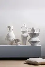Dnnni 和のモダン陶器フラワーベース【インテリア装飾・花瓶・ソフトインテリア】