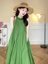 肩出しデザインのウエストリボン付きノースリーブワンピース【フレンチスタイル・夏用・リゾート向け】