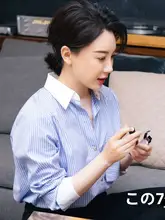 ブルーストライプシャツ【女性用・カジュアル長袖・フレンチデザイン】