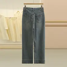 通勤スタイルに最適！ストレートシルエットのゆったりデニムパンツ【シンプル・シルエット】