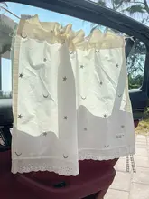 車用吸盤付きレースカーテン【刺繍入り・UVカット・夏用・汎用型】
