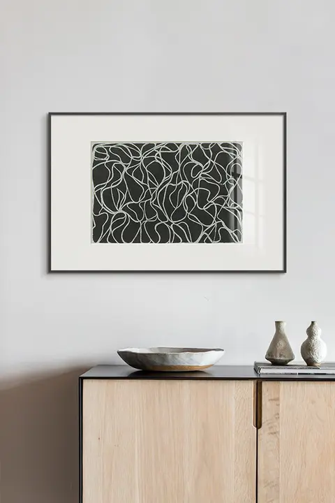 モダンな白黒の壁掛けアート【インダストリアルスタイル・抽象デザイン・オフィスや書斎に最適】