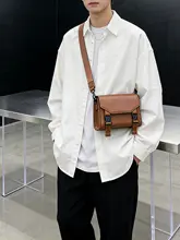 潮流機能的なフラップ付き小型ショルダーバッグ【ビジネス用・斜め掛け・こだわりのデザイン】