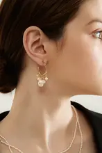 フレンンテージスタイルのバロックパールフリンジイヤリング【極上の柔らかさ・オリジナルデザイン】