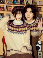 ALOHA ヴィンテージ風 フェアアイルニットセーター【粗い編み地・港風デザイン】