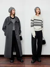 ウール混紡の中腰ダブルプリーツスーツパンツ【洗練されたデザイン・ビジネスシーンに最適】
